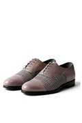 Taupe Houndstooth Oxford Shoes