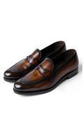 Chestnut Burnished Penny Loafers