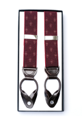 Burgundy Leather-End Suspenders