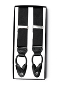 Classic Noir Leather-End Suspenders