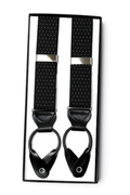 Noir Dot Leather-End Suspenders